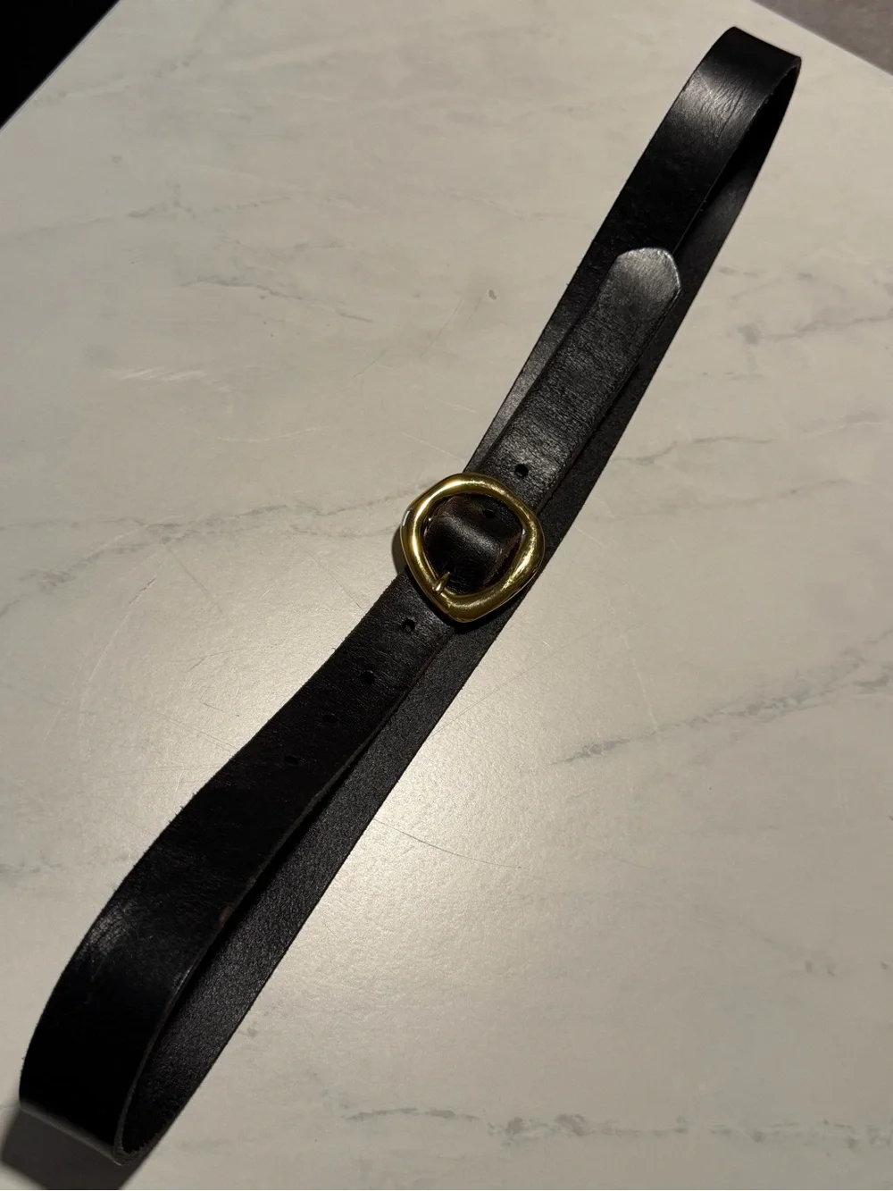Madewell Leather Women's Belt with Gold Buckle